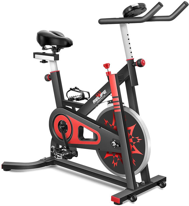 Exercise Bike Indoor Cycling Bike Stationary Bicycle with Resistance Workout Home Gym Cardio Fitness Machine Upright Bike