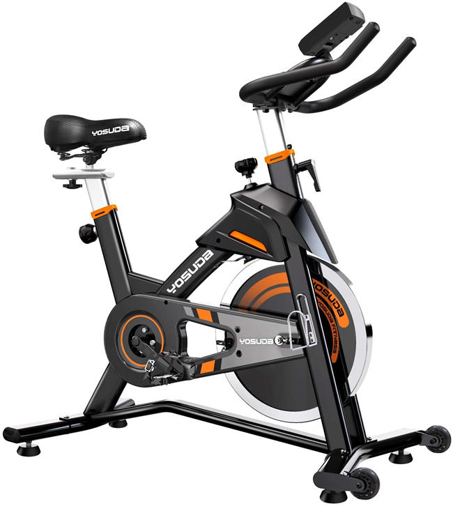 Indoor Cycling Bike Stationary - Exercise Bike for Home Gym with Comfortable Seat Cushion, Silent Belt Drive, iPad Holder